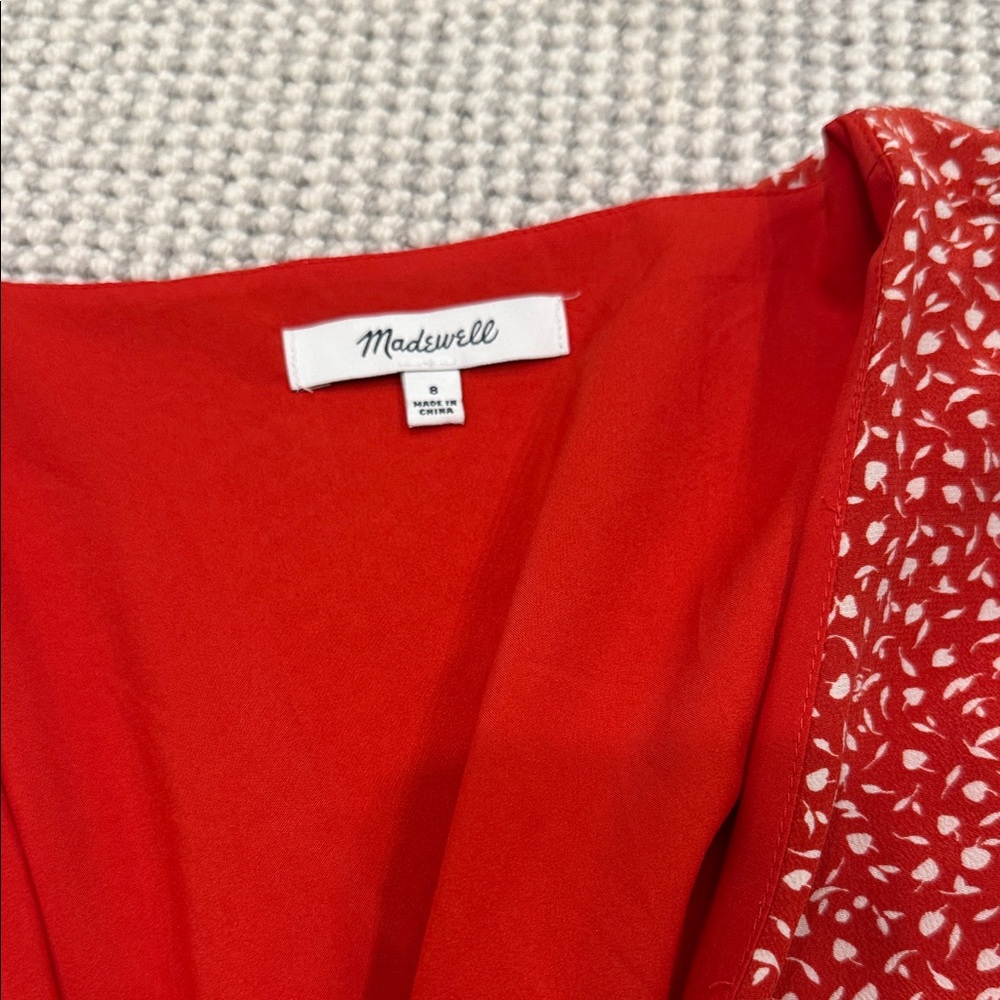 Madewell Red Floral Midi Dress - Picture 2 of 2